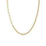 Zoë Chicco 14k Gold Mixed Small Curb & Medium Square Oval Link Chain Necklace