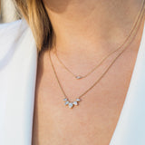 14k Horizontal Pear Shaped Diamond Necklace