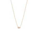 Zoë Chicco 14kt Rose Gold Horizontal Pear Shaped Diamond Necklace