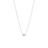 Zoë Chicco 14kt White Gold Horizontal Pear Shaped Diamond Necklace