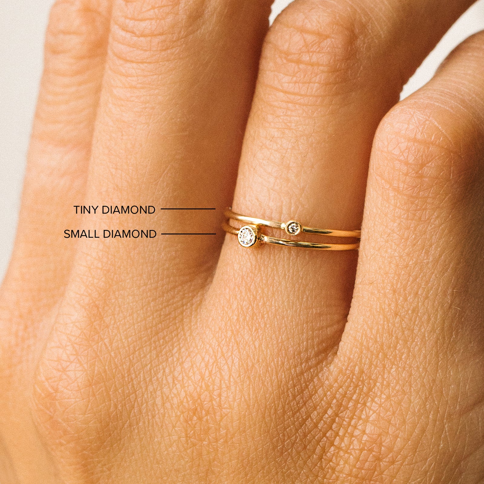 Zoe Chicco Dainty 14k Gold Diamond Bezel Thin Band Ring ZOE CHICCO