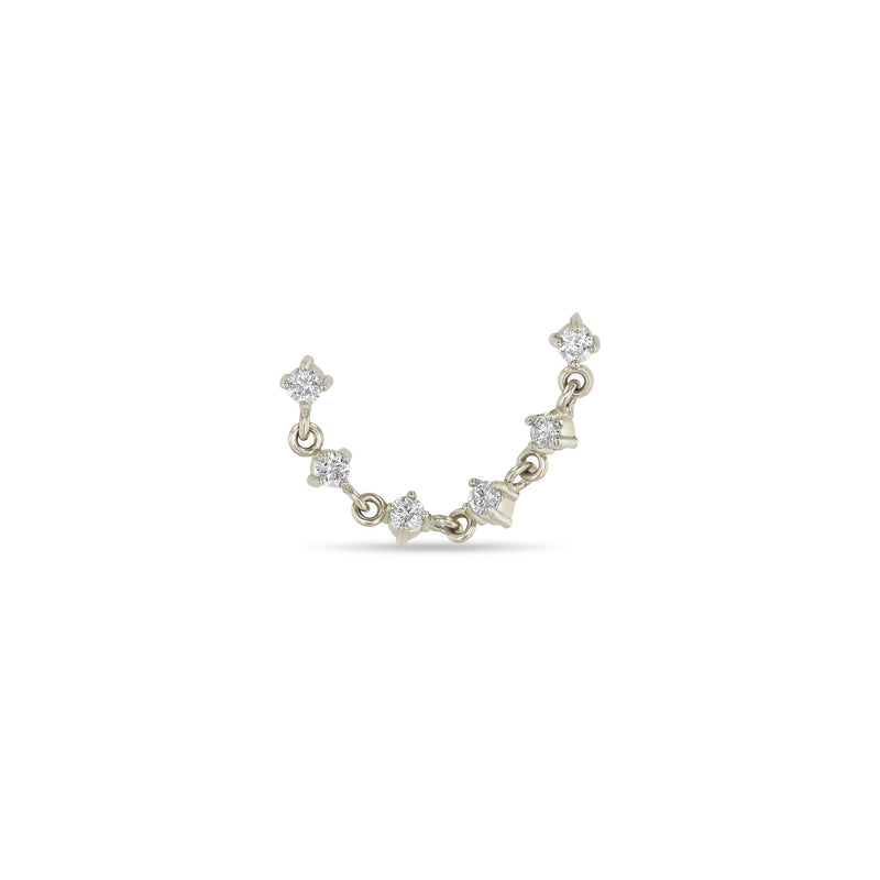 Zoë Chicco 14k Gold 6 Linked Prong Diamond Chain Double Stud Earring