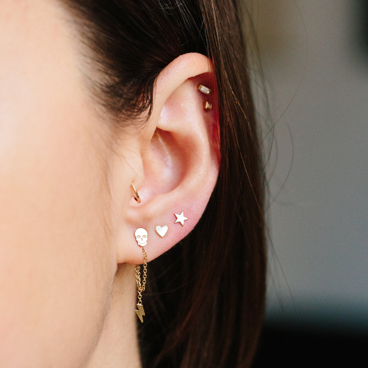 Zoë Chicco 14k Gold Dainty Itty Bitty Heart Stud Earring