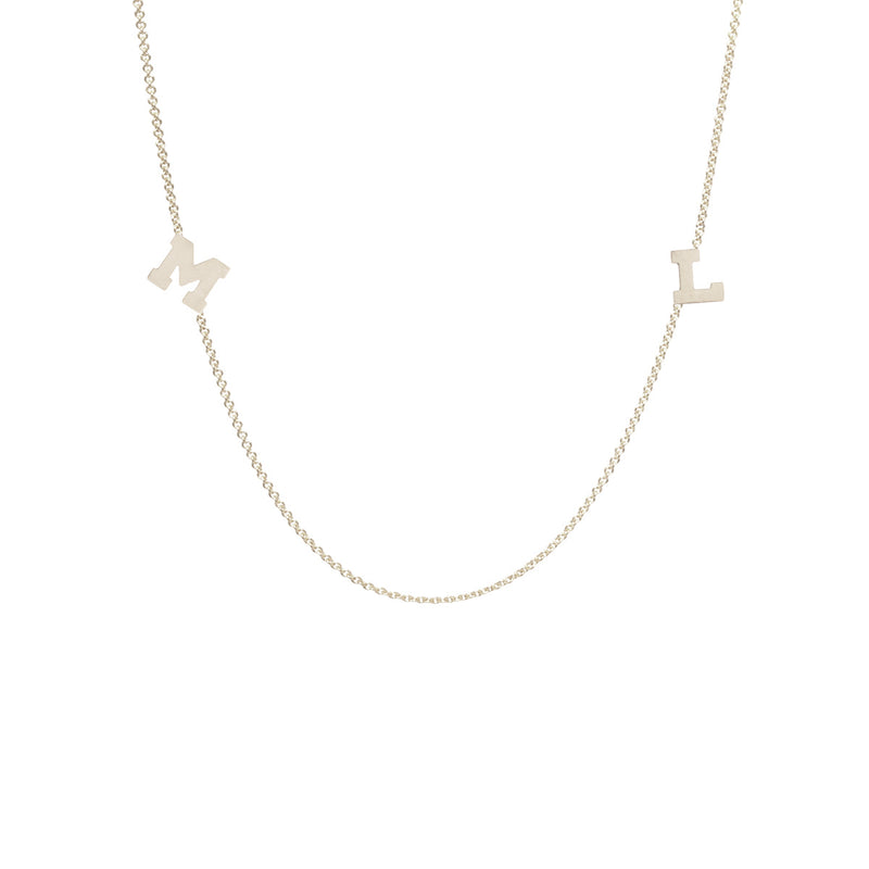 Diamond 3 Initial Cutout Necklace, Small – Linea Luxe