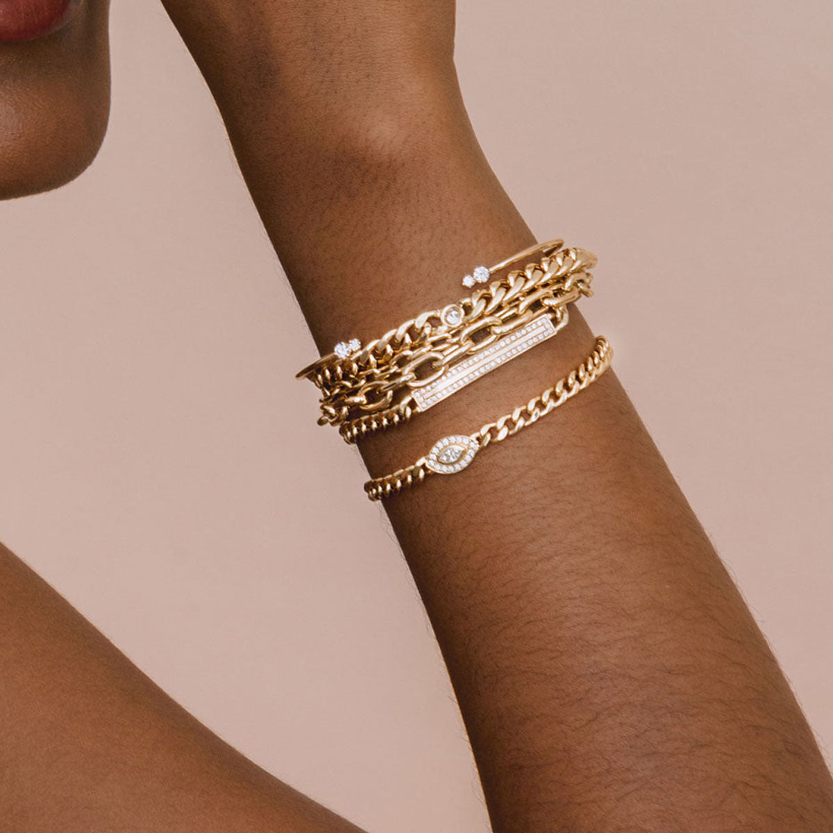 14k Extra Large Square Oval Link Chain Bracelet