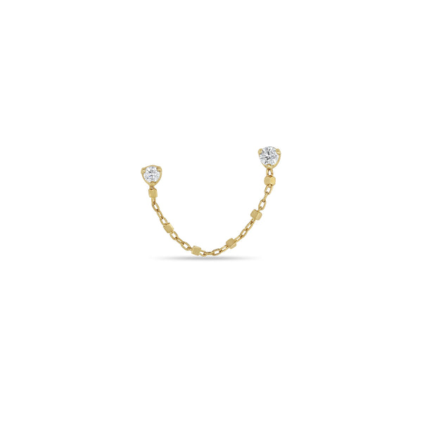 Zoë Chicco 14k Mixed Prong Diamond Square Bead Chain Double Stud Earring