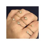 14k Pear Diamond Double Wrap Ring