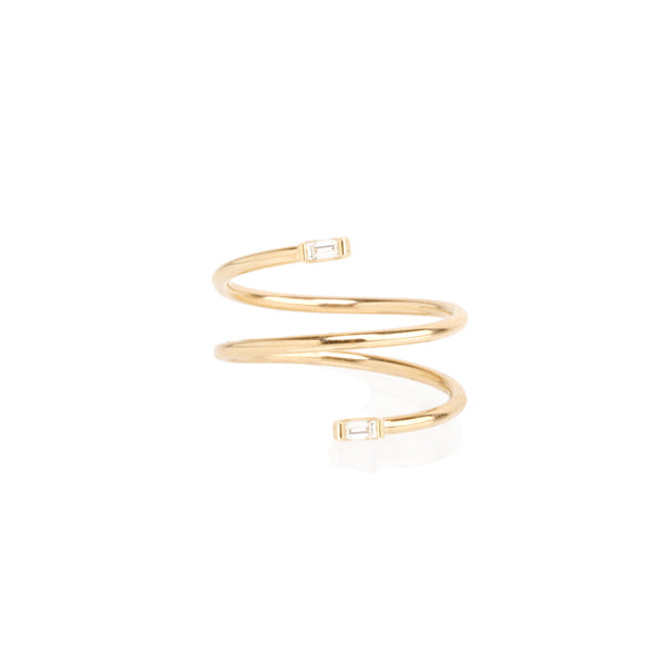 Zoë Chicco 14kt Yellow Gold Double Baguette Diamond Wrap Ring