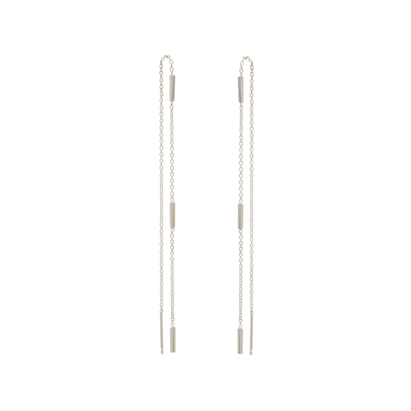 Zoë Chicco 14kt White Gold 3 Tiny Bars Threader Earrings