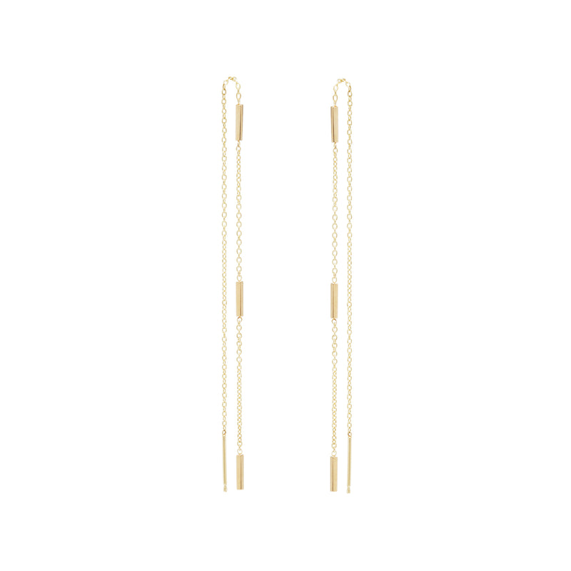 Zoë Chicco 14kt Yellow Gold 3 Tiny Bars Threader Earrings