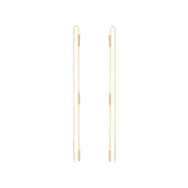 Gold bar outlet threader earrings