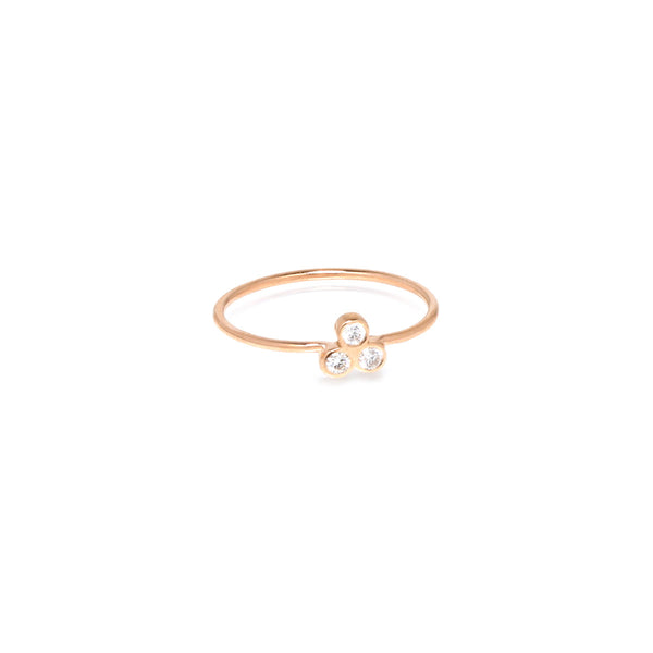 Zoë Chicco 14kt Rose Gold White Diamond Trio Ring