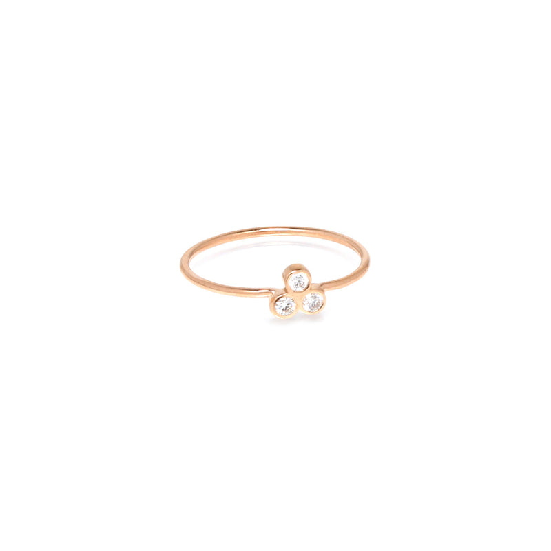 Zoë Chicco 14kt Rose Gold White Diamond Trio Ring