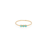 Zoë Chicco 14kt Yellow Gold 3 Turquoise Bezel Set Thin Band Ring