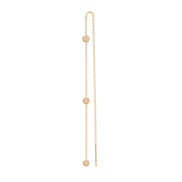 14k Itty Bitty 3 Round Disc Threader Earring - SALE