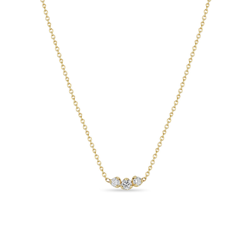 Zoë Chicco 14k Gold Mixed Triple Prong Diamond Necklace