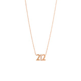14k Triple Number Necklace with 1 Pavé Diamond Number