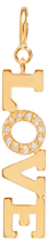 14k Pavé Diamond 4 Letter Charm Pendant on Spring Ring