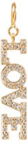 14k Full Pavé Diamond 4 Letter Charm Pendant on Spring Ring