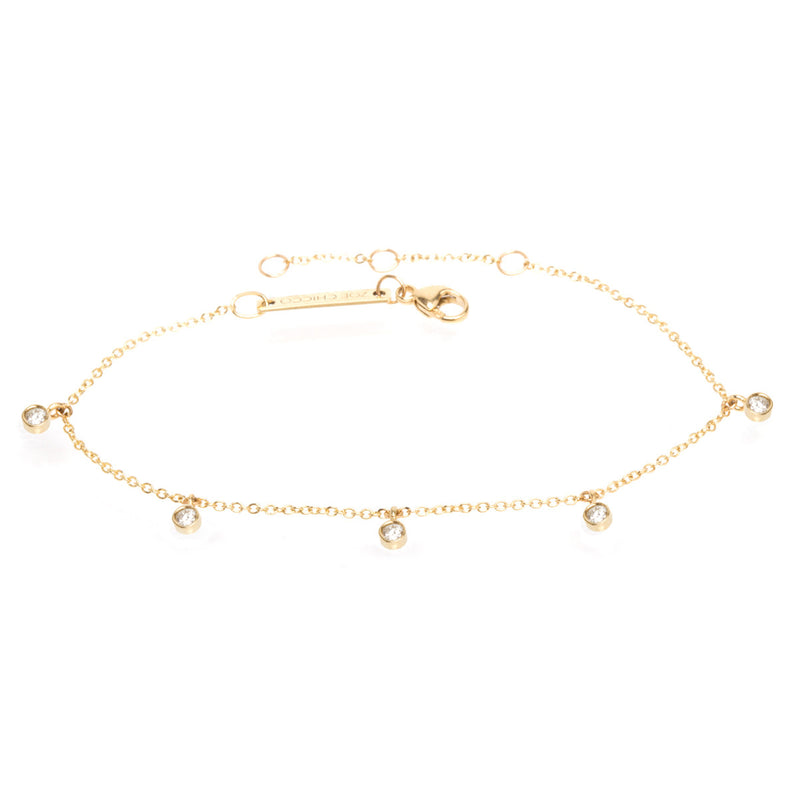 Zoë Chicco 14kt Gold 5 Dangling Diamond Bezel Bracelet – ZOË CHICCO