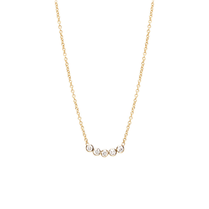 Diamond 5 Stone Necklace — Lusso Jewelry