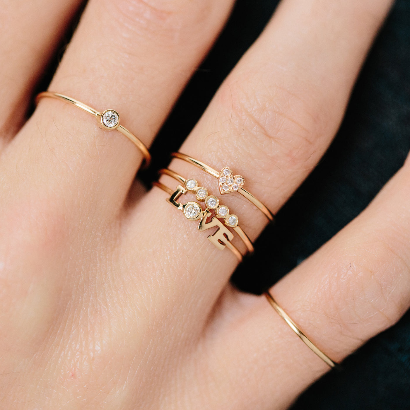 Gold love ring with diamonds best sale