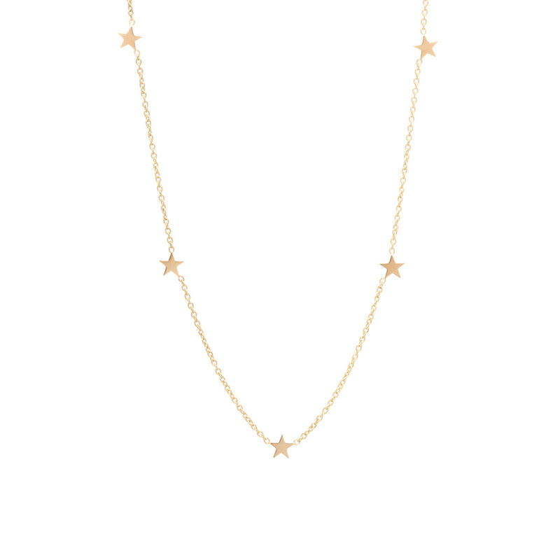 Zoë Chicco 14kt Yellow Gold Itty Bitty 5 Star Necklace