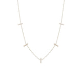 Zoë Chicco 14kt White Gold 5 Diamond Pave Vertical Tiny Bars Station Necklace
