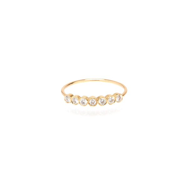 Zoë Chicco 14kt Yellow Gold 7 Bezel Set White Diamond Ring