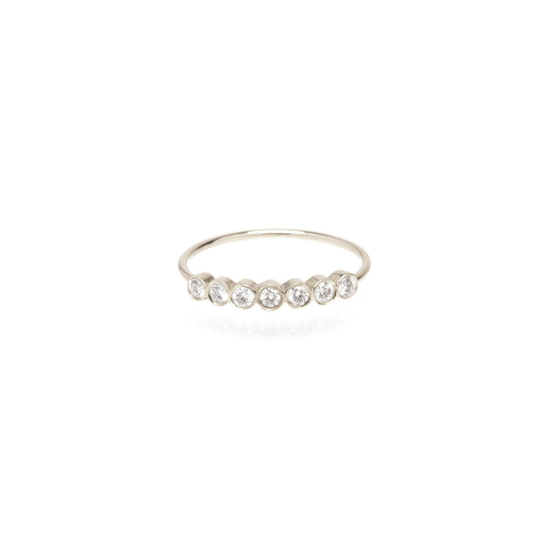 14k 7 Diamond Bezel Ring