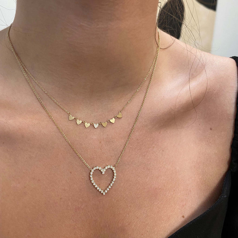 Buy Tiny Silver Hearts Chain Necklace, Linked Heart Necklace, Delicate Heart  Pendant, Dainty Heart Necklace, Three Hearts Necklace Online in India - Etsy