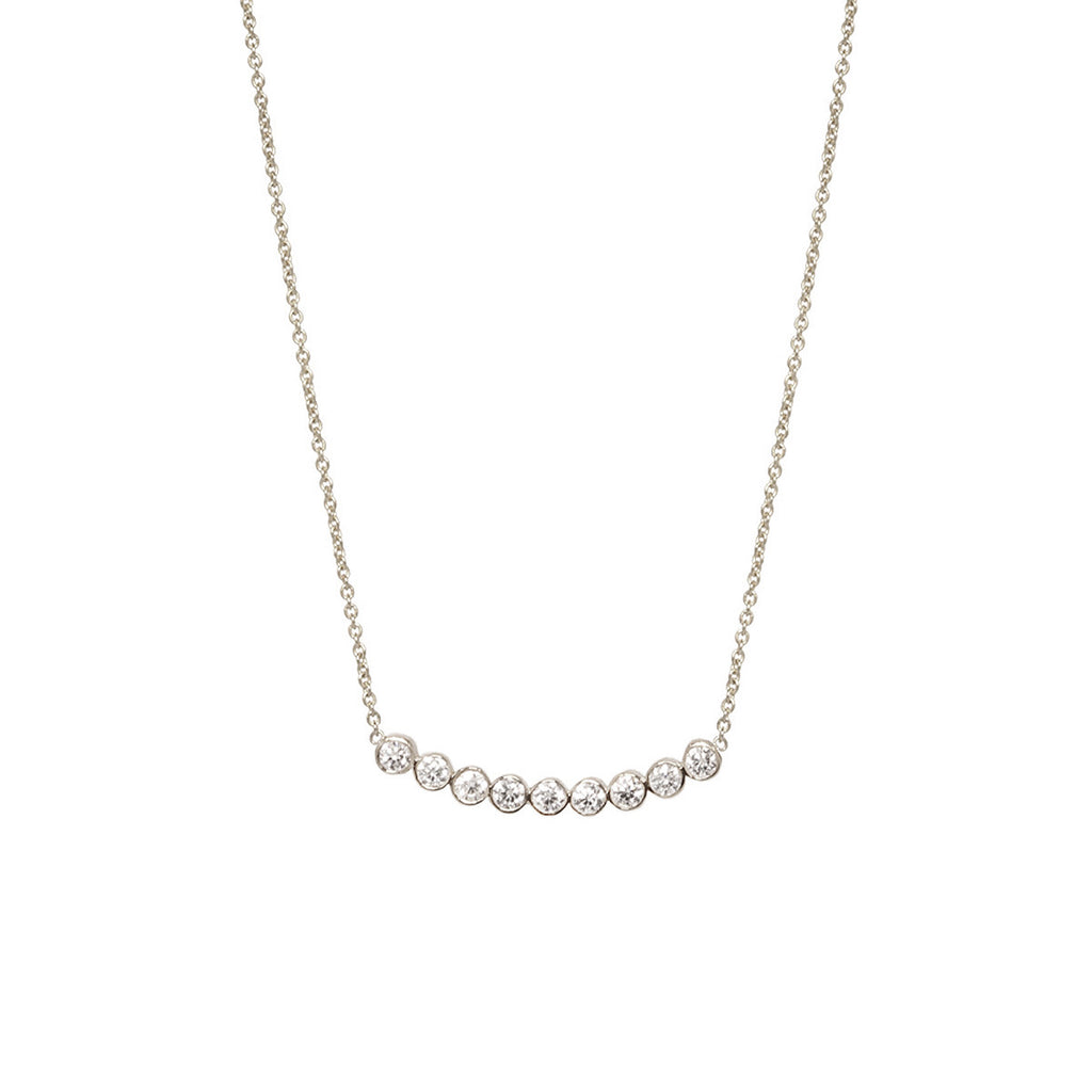 Zoë Chicco 14kt Gold 9 White Diamond Bezel Set Necklace – ZOË CHICCO