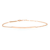 Zoë Chicco 14kt Rose Gold White Diamond Curved Bar Bracelet
