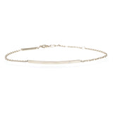 Zoë Chicco 14kt White Gold White Diamond Curved Bar Bracelet
