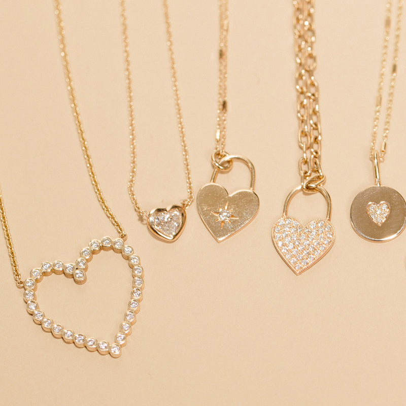 14k Diamond Bezel Heart Necklace