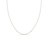 Zoë Chicco 14k White Gold Tiny Bar and Cable Chain Necklace