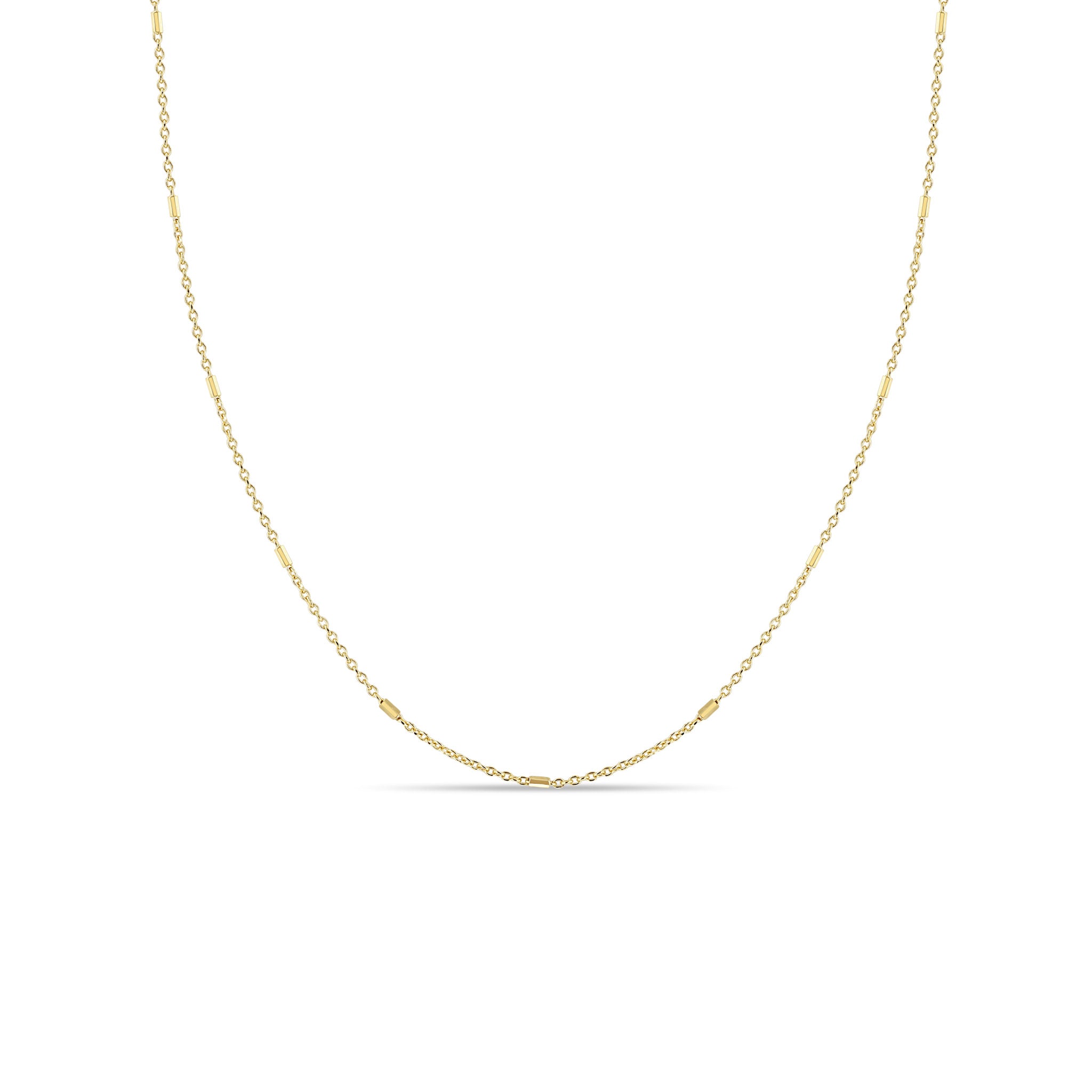 Zoë Chicco 14k Yellow Gold Tiny Bar and Cable Chain Necklace