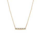 Zoë Chicco 14k Gold 5 Channel Set Baguette Diamond Bar Pendant Necklace
