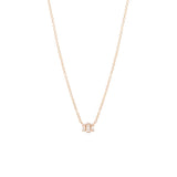 Zoë Chicco 14kt Rose Gold 3 Stepped White Baguette Diamond Necklace