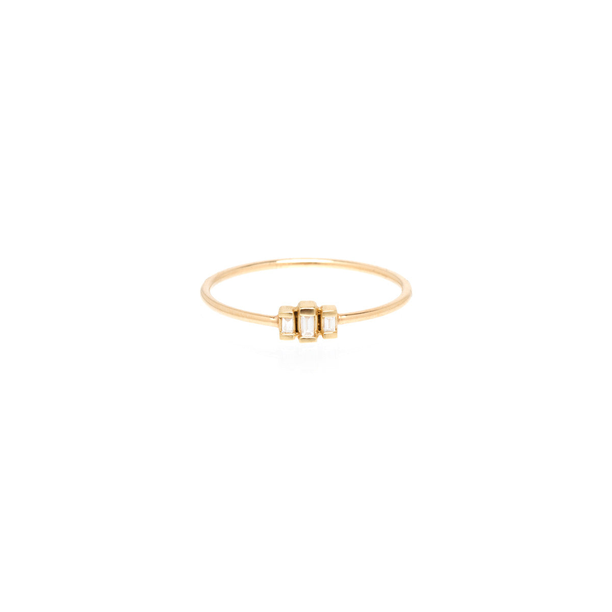 Zoë Chicco 14kt Gold 3 Stepped White Baguette Diamond Ring – ZOË CHICCO