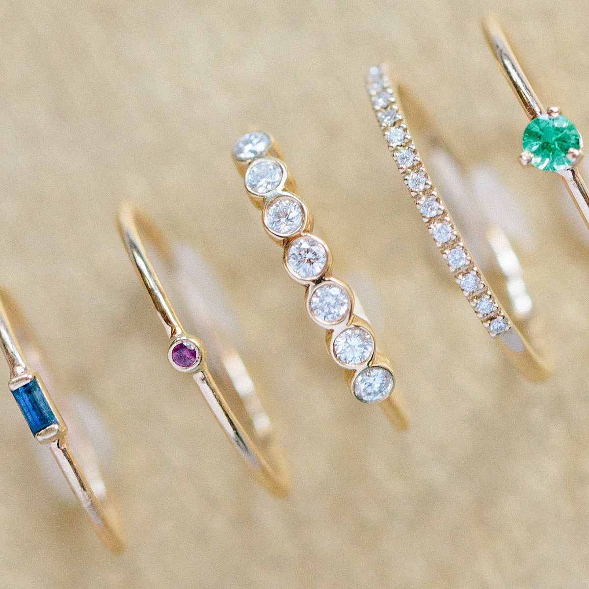 14k Single Prong Emerald Ring