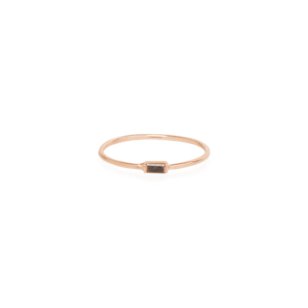 Zoë Chicco 14kt Rose Gold Horizontal Black Baguette Diamond Ring