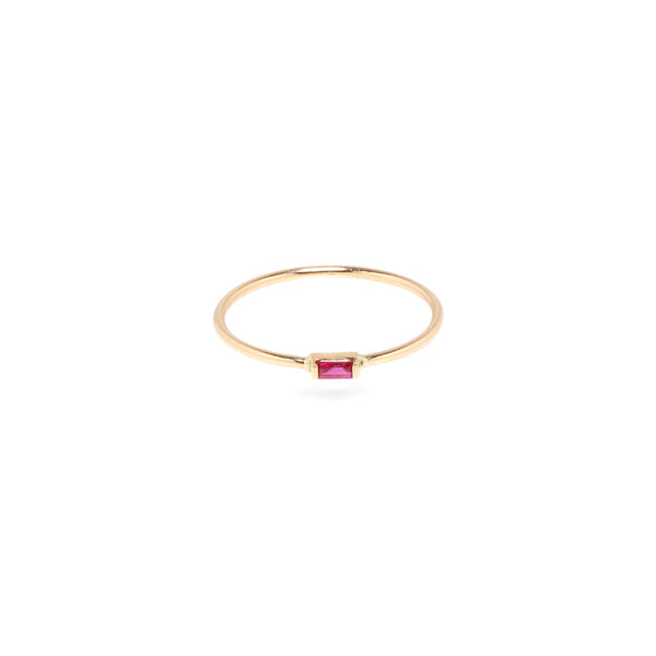 Zoë Chicco 14kt Yellow Gold Horizontal Ruby Baguette Ring