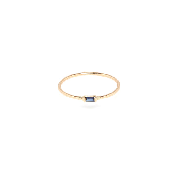 Zoë Chicco 14kt Yellow Gold Horizontal Set Sapphire Baguette Ring