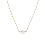 Zoë Chicco 14k Gold Pearl & Tapered Baguette Diamonds Necklace