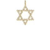 14k Diamond Bezel Star of David Charm Pendant