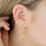 woman's ear wearing Zoë Chicco 14kt Gold Double Ear Cuff