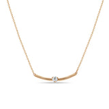 Zoë Chicco 14k Gold Prong Diamond Curved Bar Necklace