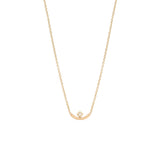 Zoë Chicco 14kt Yellow Gold Princess Cut Diamond Curved Bar Necklace