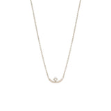 Zoë Chicco 14kt White Gold Princess Cut Diamond Curved Bar Necklace